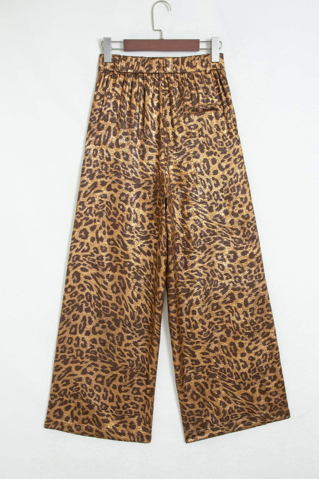 Multicolour Leopard Print Western Style Wide Leg Full Length Pants