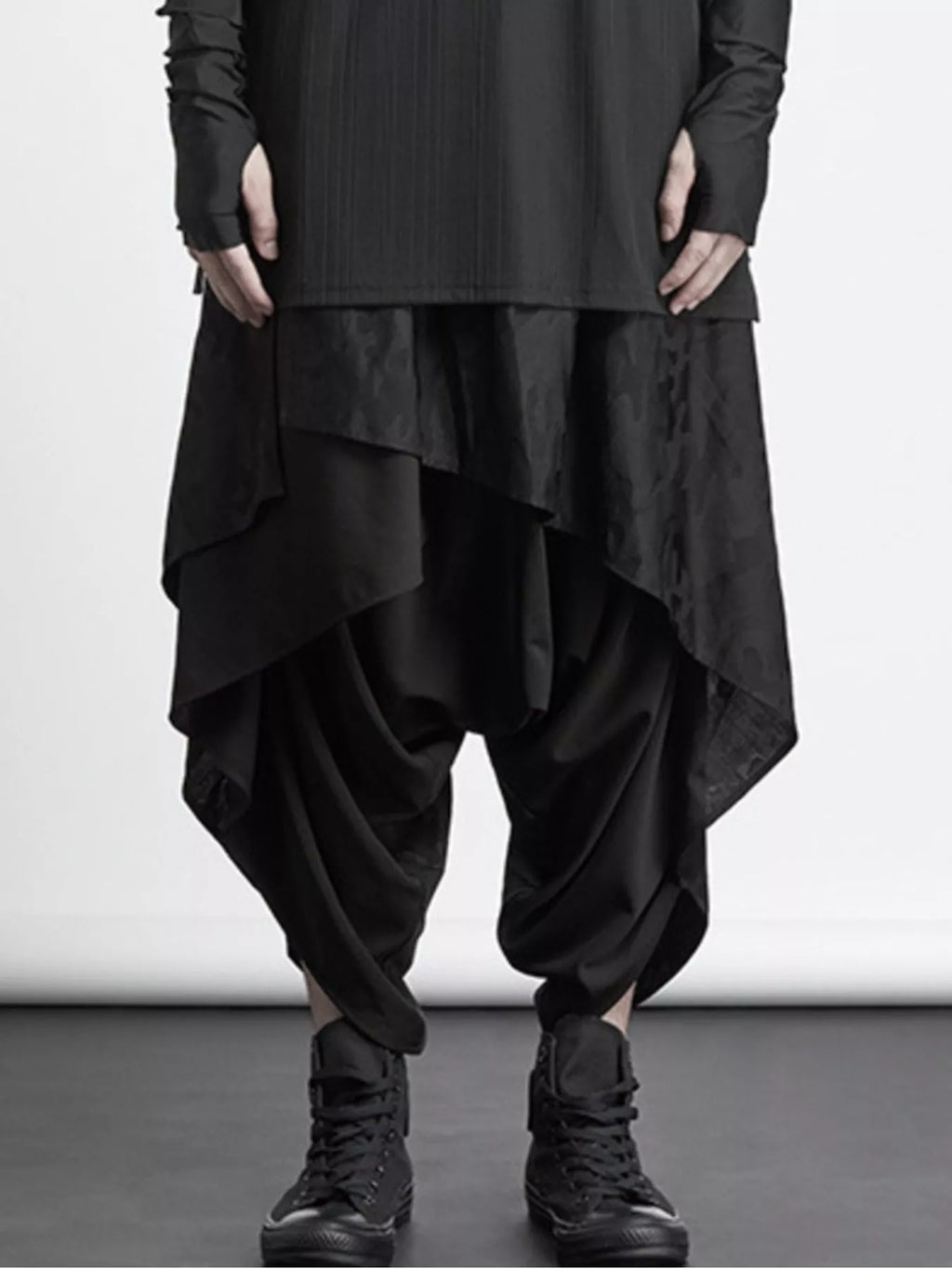 Men's Plus Size Asymmetrical Layered Harem Pants