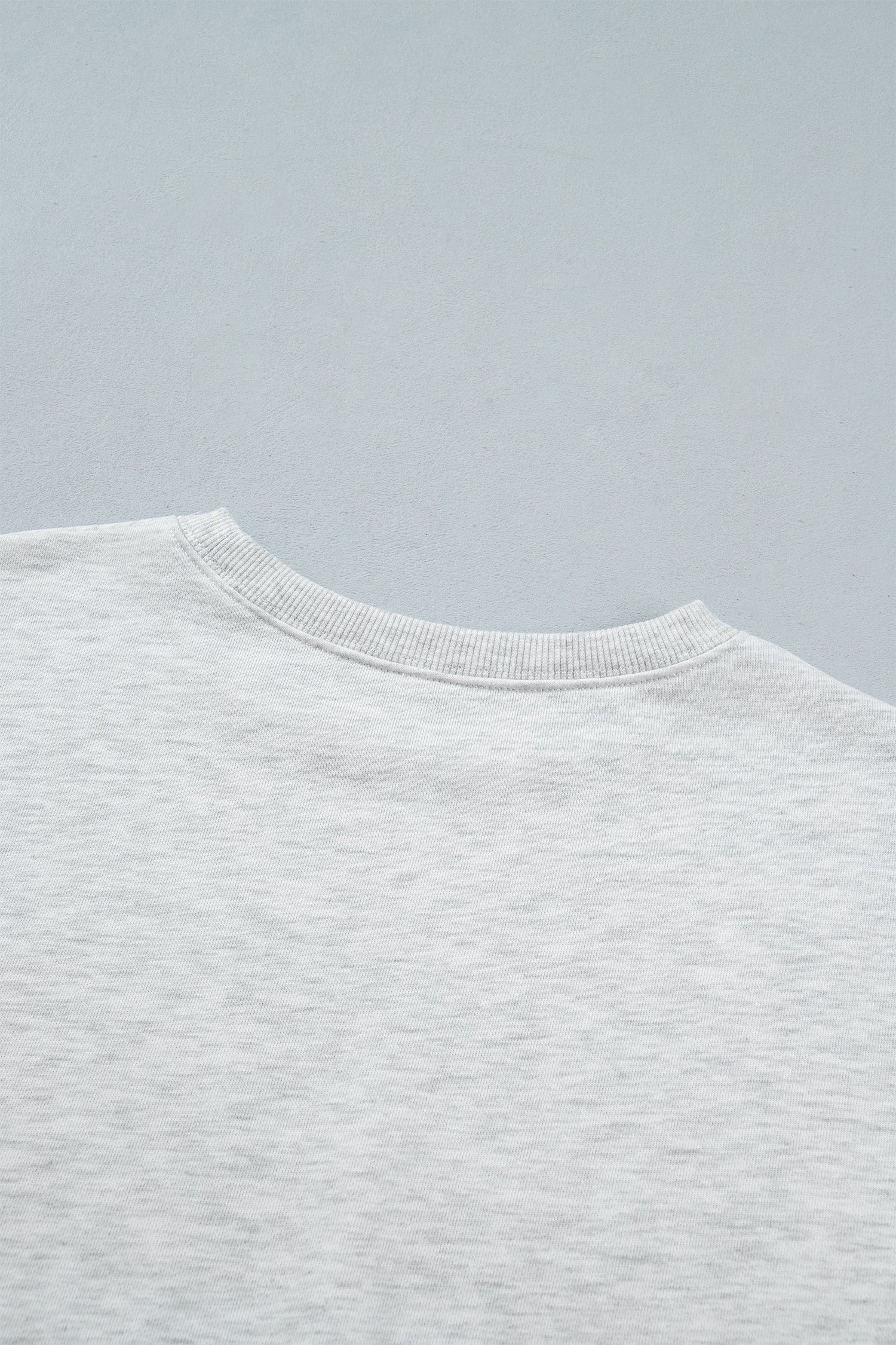 Light Grey Game Day Letter Embroidery Long Sleeve Round Neck Sweatshirt