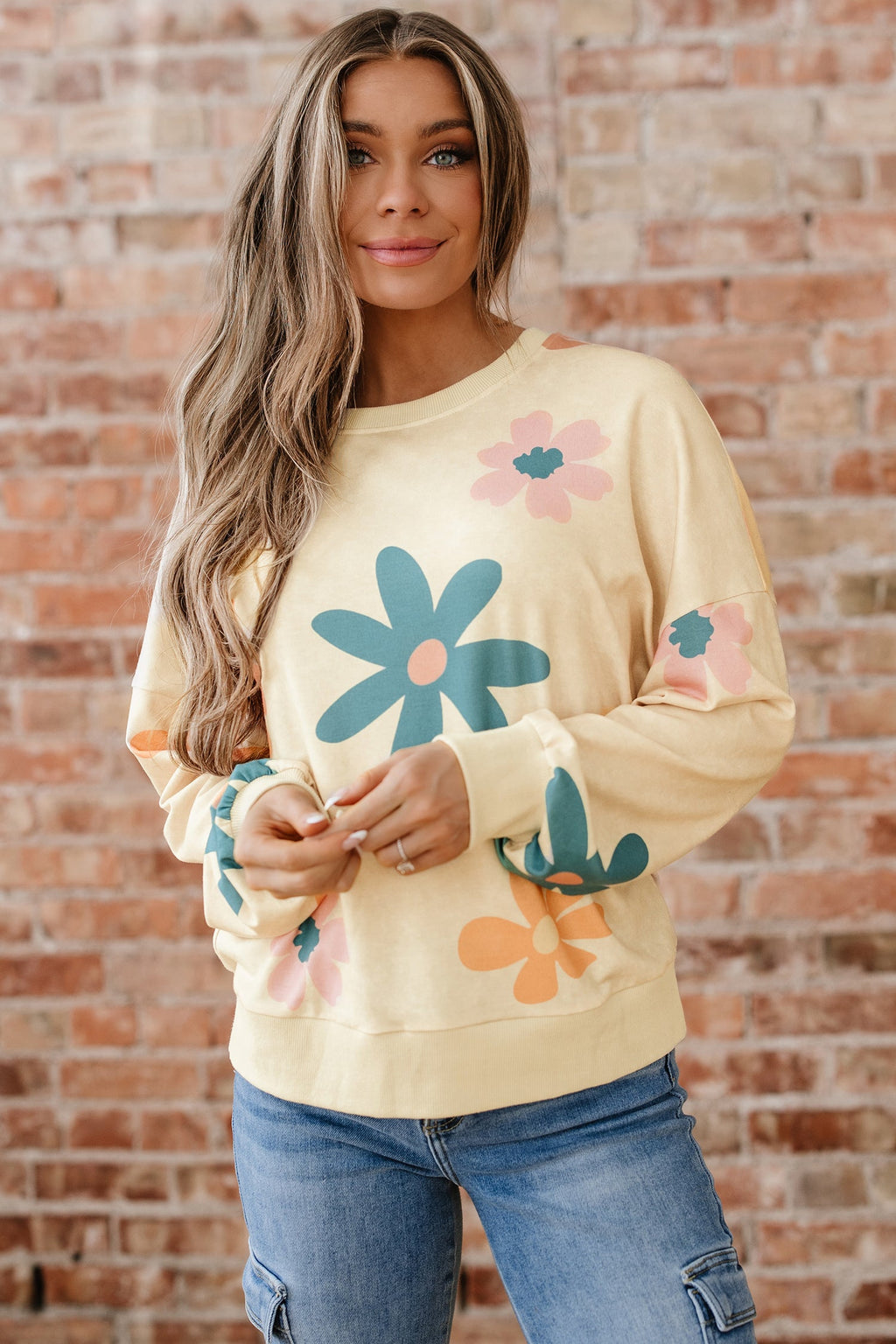 Floral Mineral Wash French Terry Sweatshirt