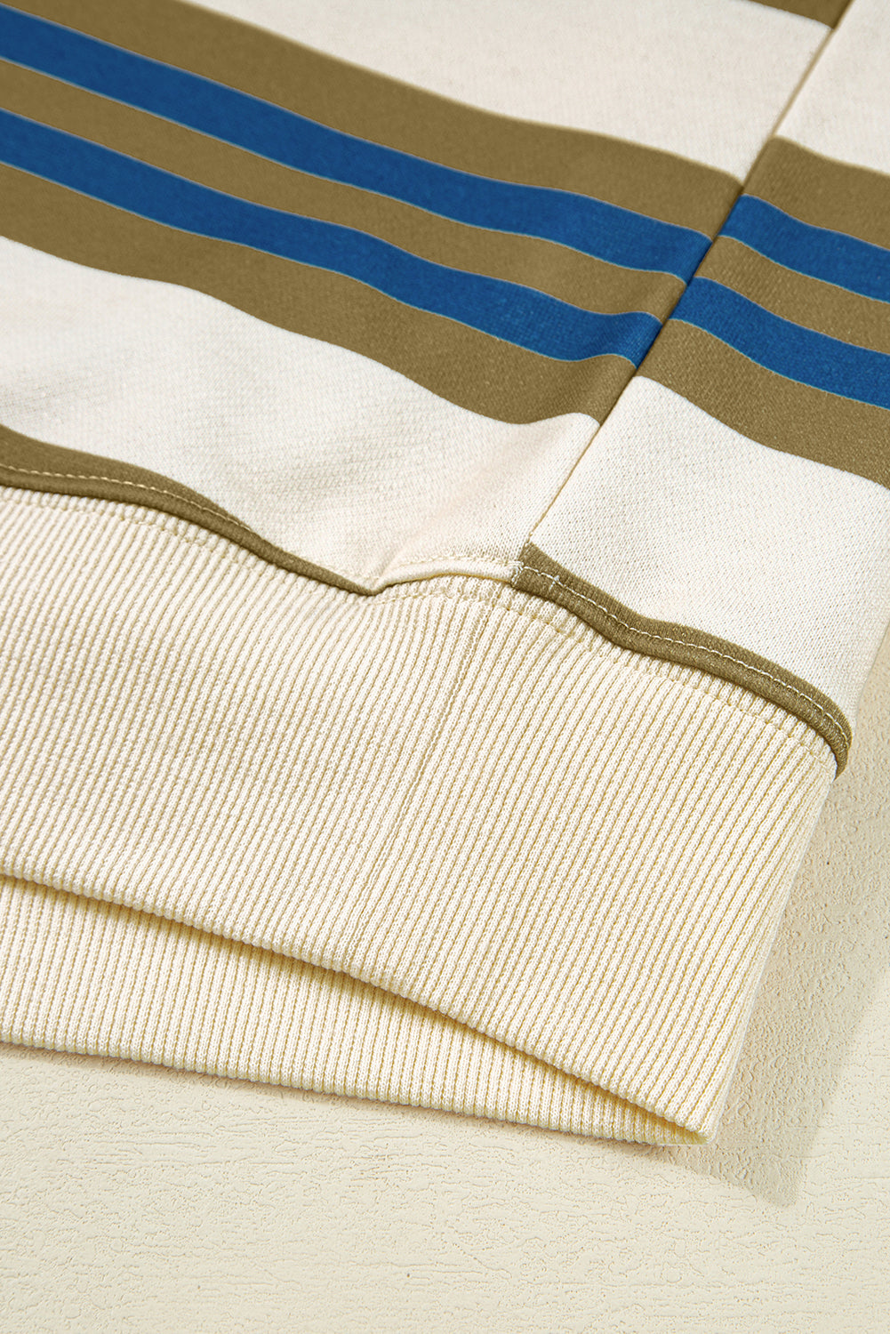 Stripe Crewneck Drop Shoulder Sweatshirt