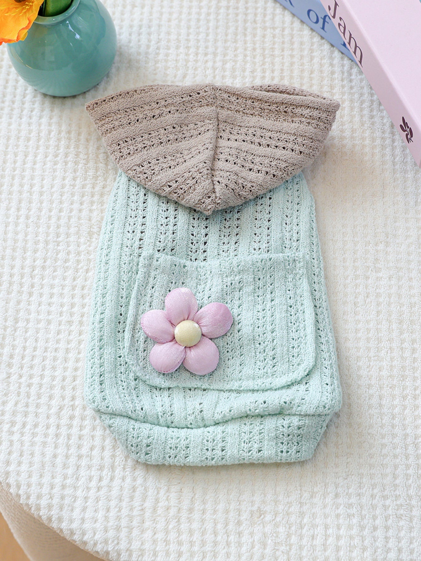 Flower Knitted Pet Hoodie