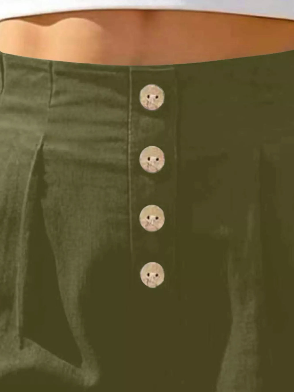 Button Fly High Waist Shorts
