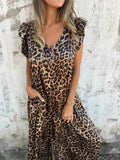 V-Neck Cap Sleeve Wide Leg Jumpsuit – Plus Size