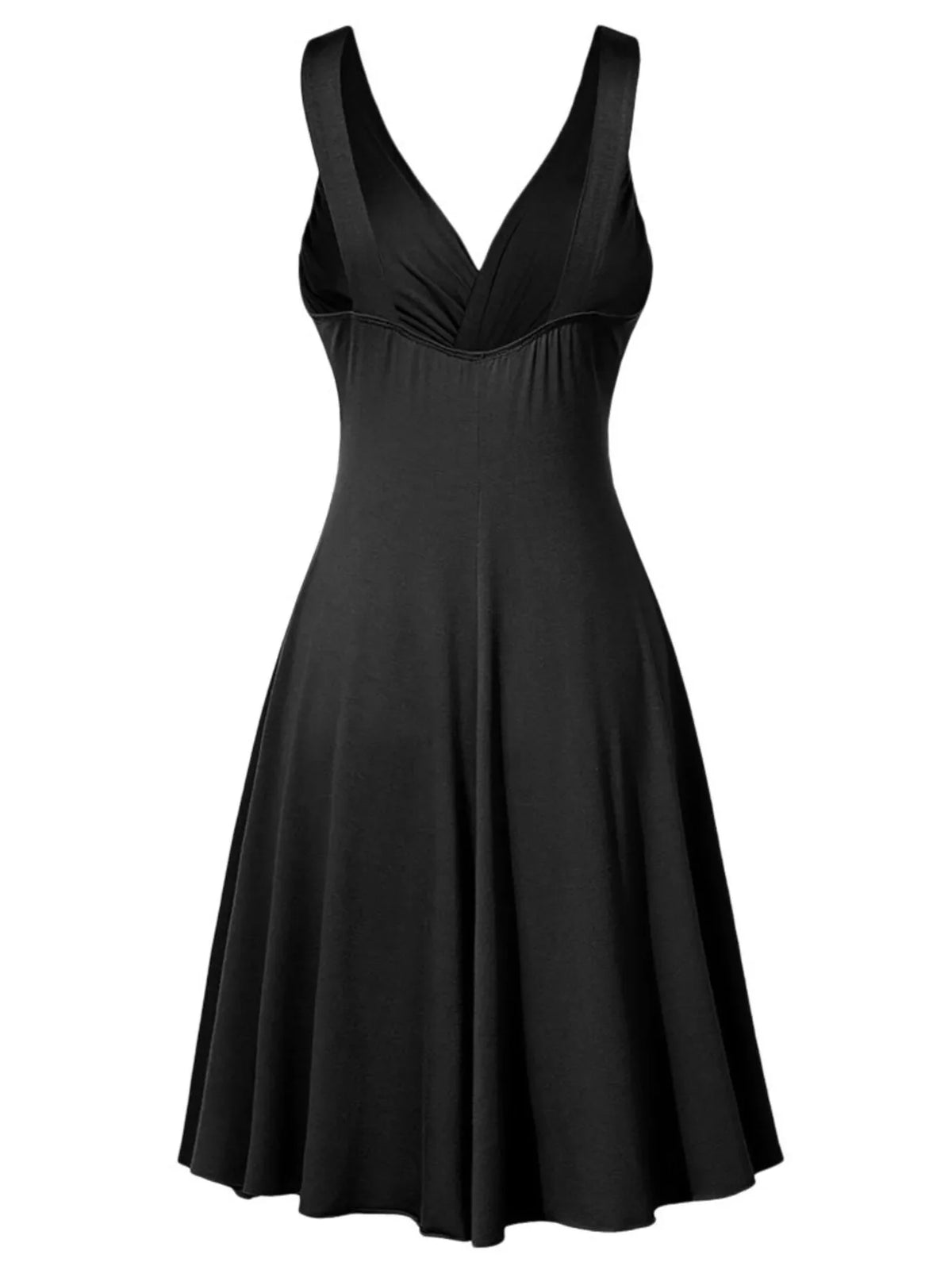 Full Size Twisted Sleeveless Ruched Waist A-Line Dress Plus Size