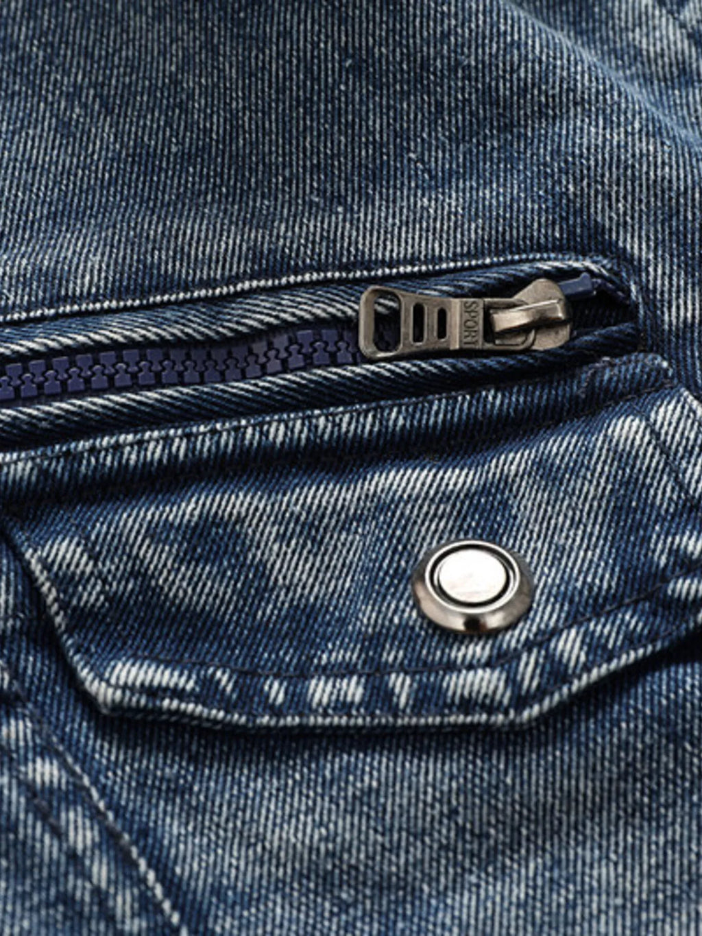 Men's Plus Size Zip Up Hooded Denim Jacket
