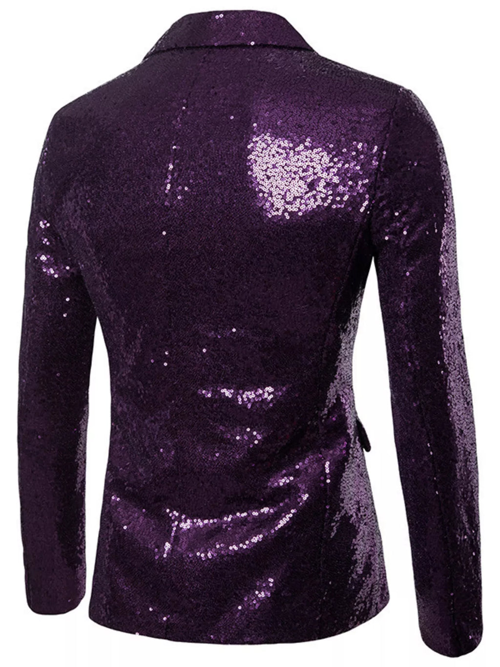 Men's Full Size Sequin One Button Blazer Plus Size