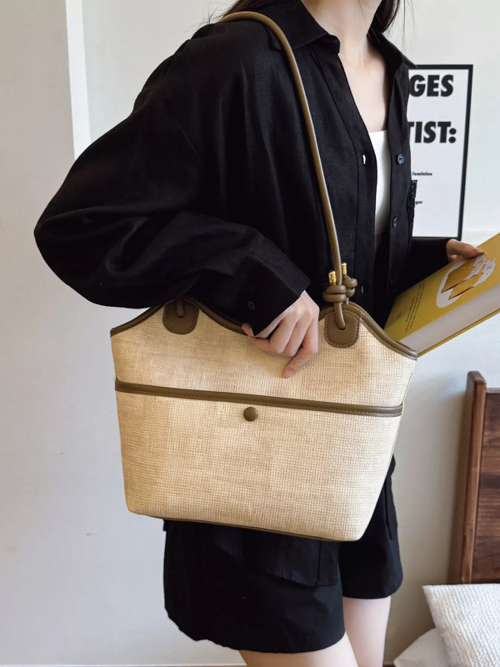 Knotted Strap Tote Bag