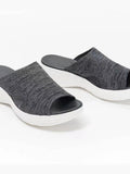 Mesh Comfort Knit Platform Sandals