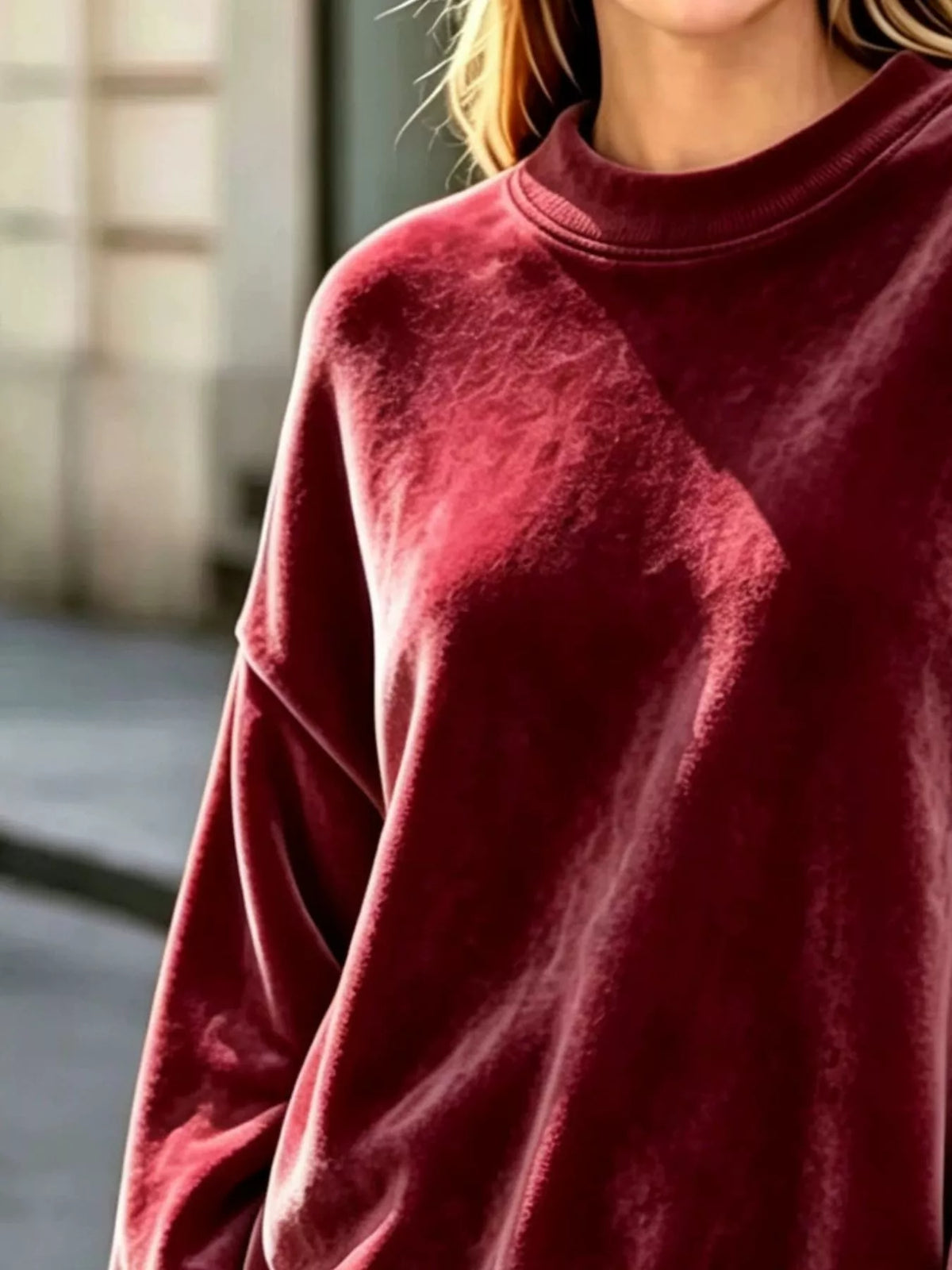 Full Size Oversized Dropped Shoulder Sweatshirt Plus Size