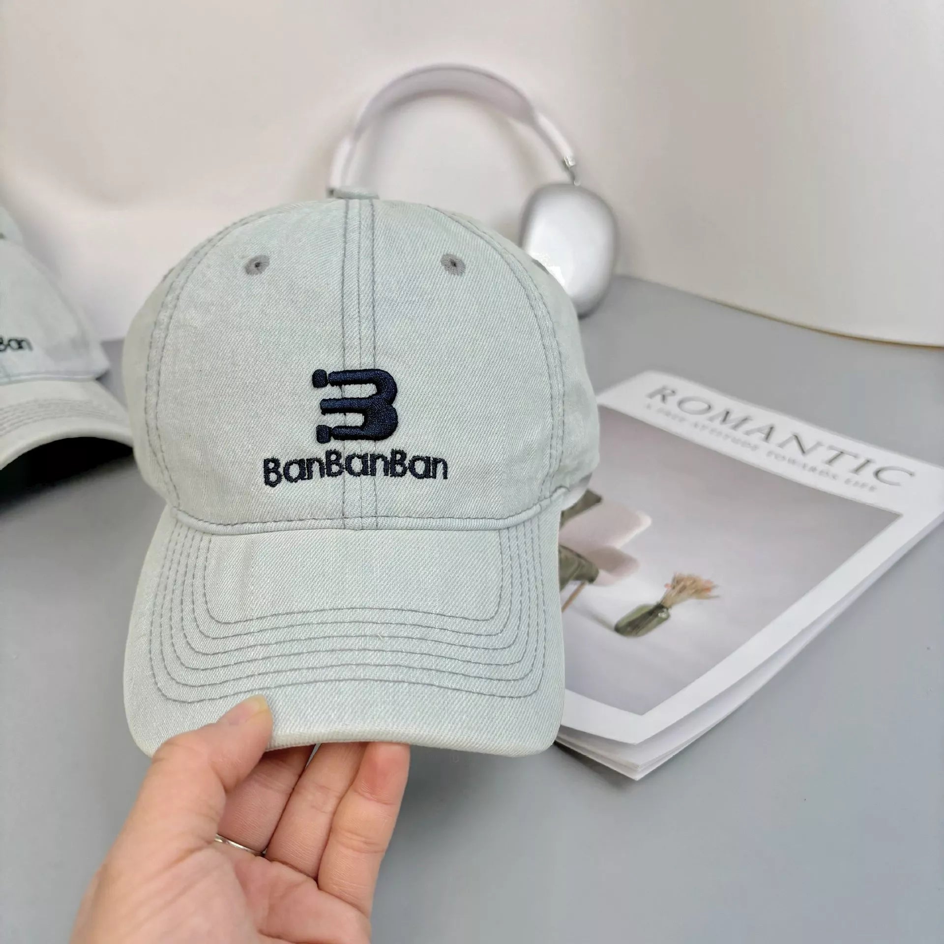 Embroidered Denim Baseball Cap
