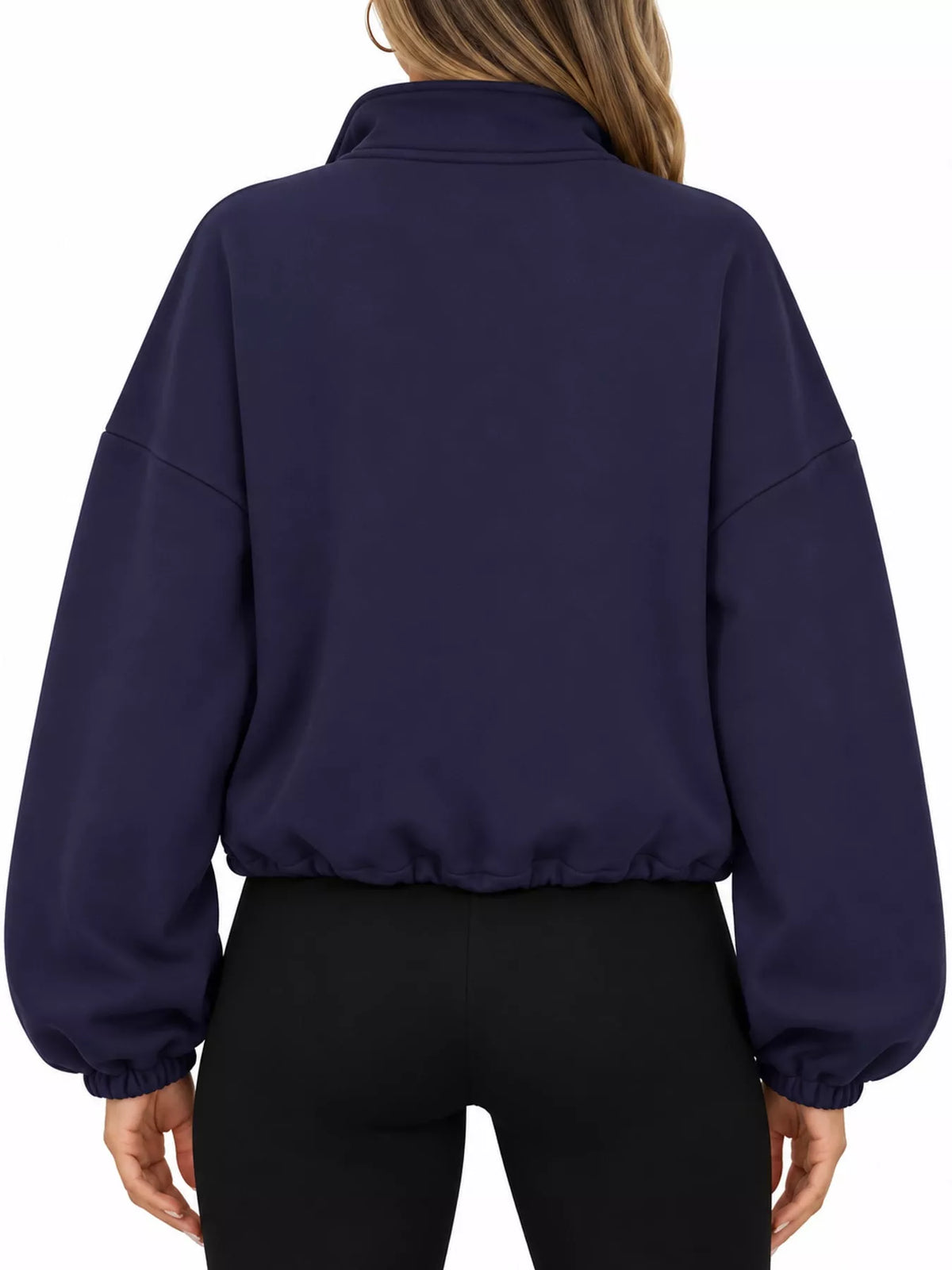 Drawstring Hem Zip Up Jacket