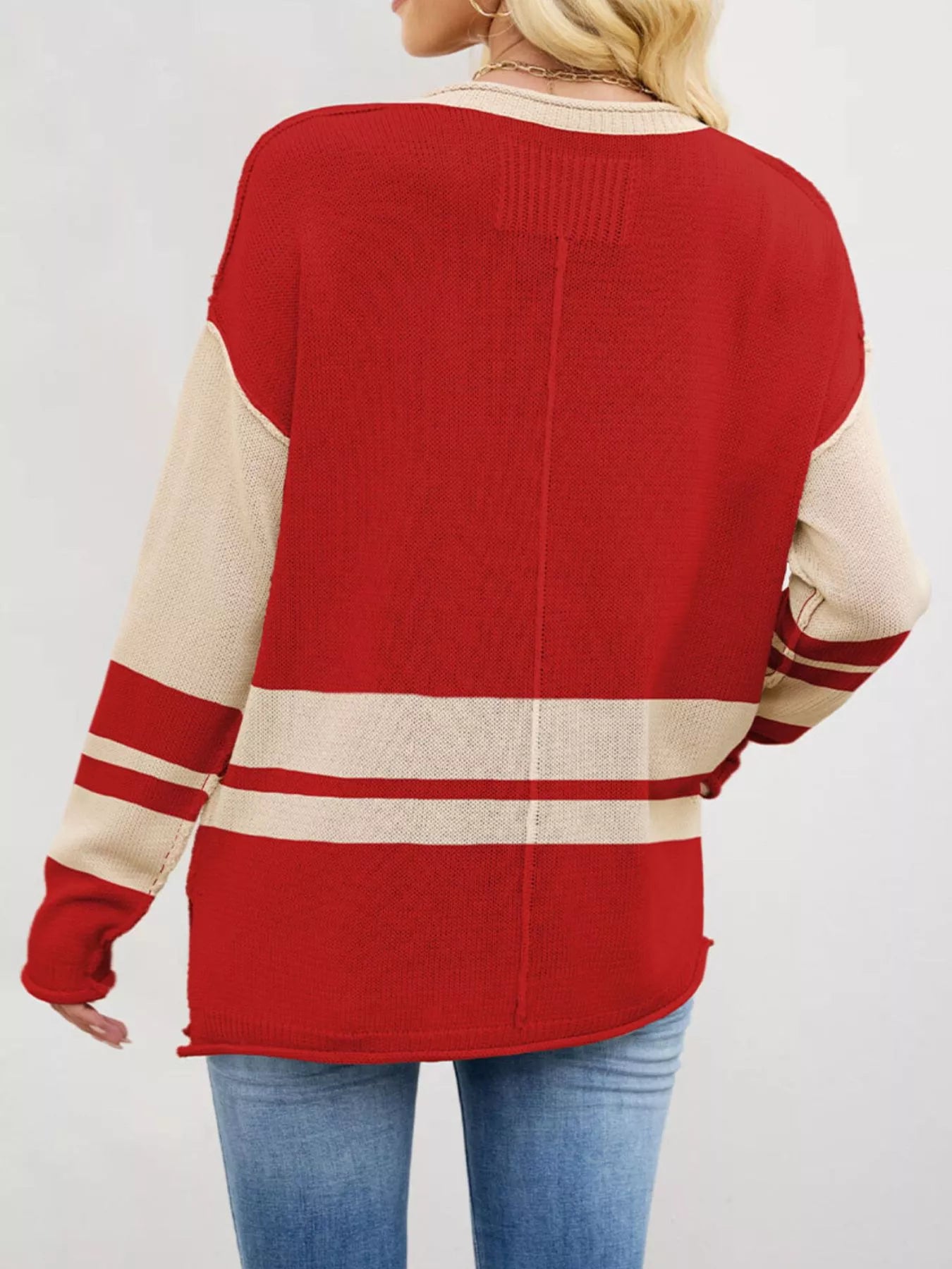 Striped Dropped Shoulder Sweater