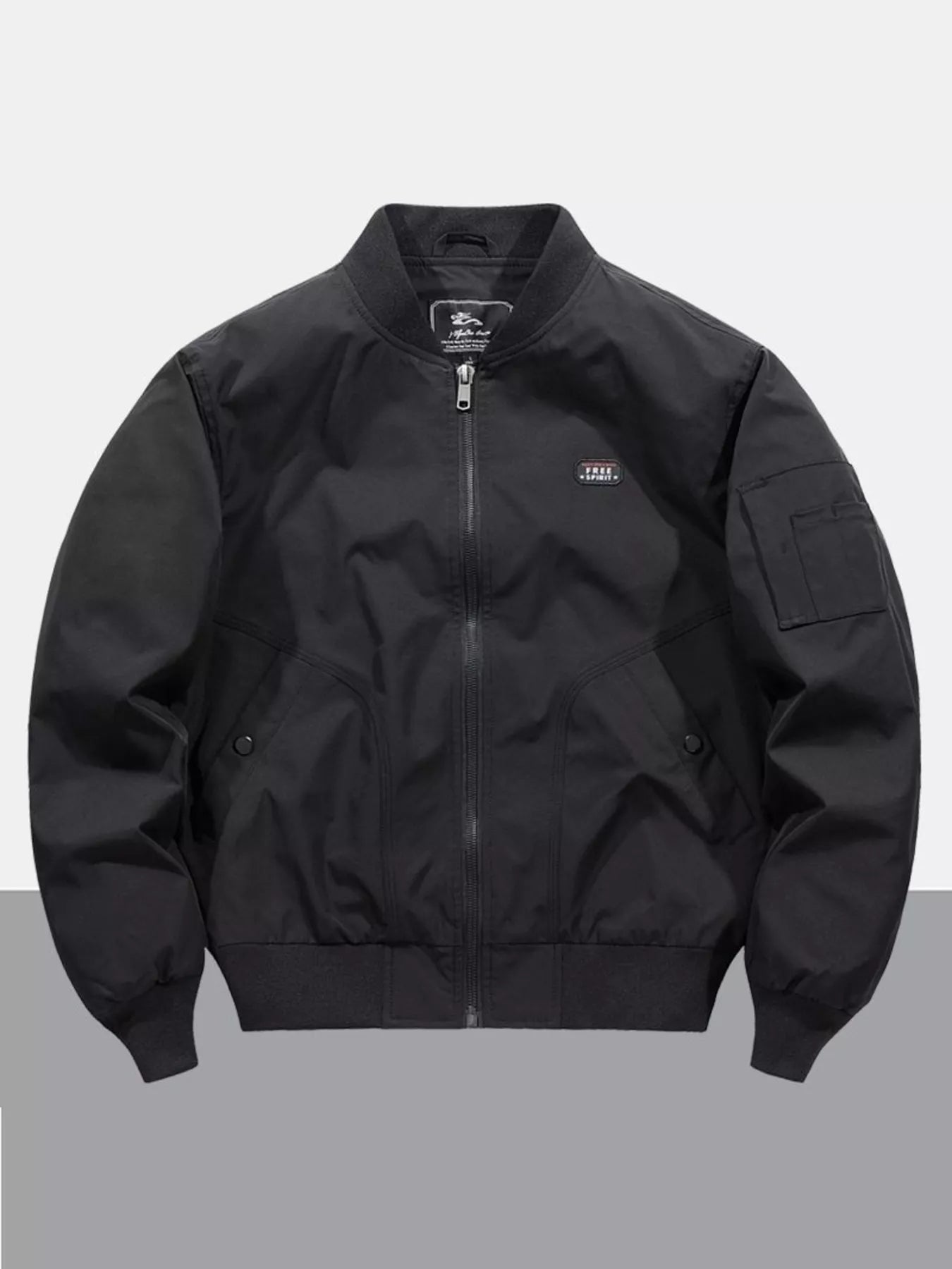 Men's Plus Size Zip Up Long Sleeve Jacket
