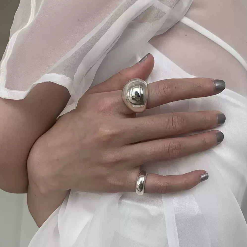 Versatile Smooth-surface Chubby Minimalist Ring For Stacking