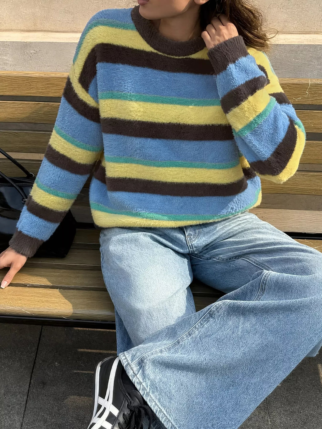 Striped Dropped Shoulder Sweater