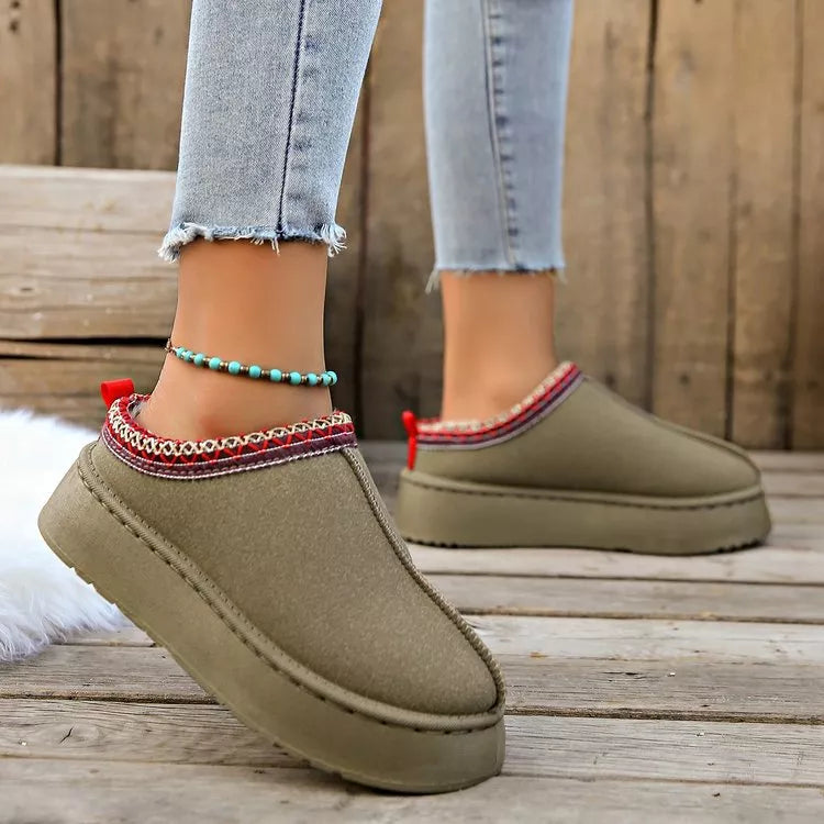 Plush Lined Platform Ankle Boots