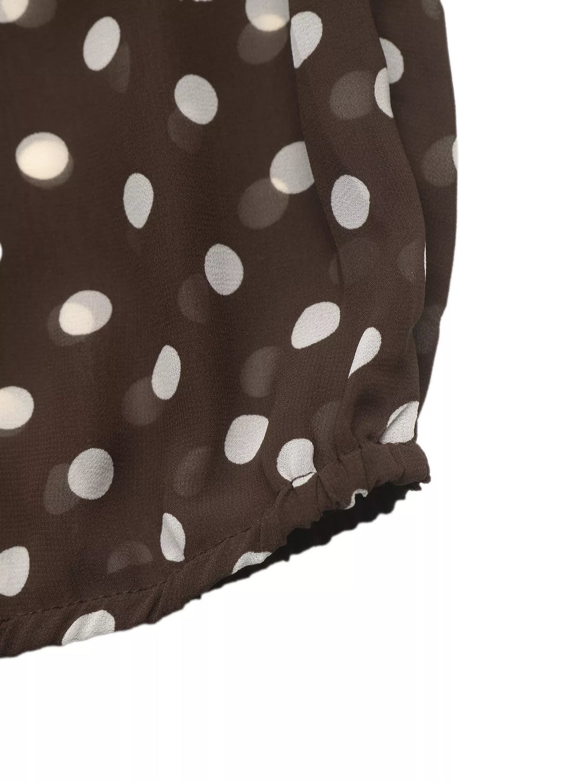 Polka Dot Mock Neck Long Sleeve Blouse
