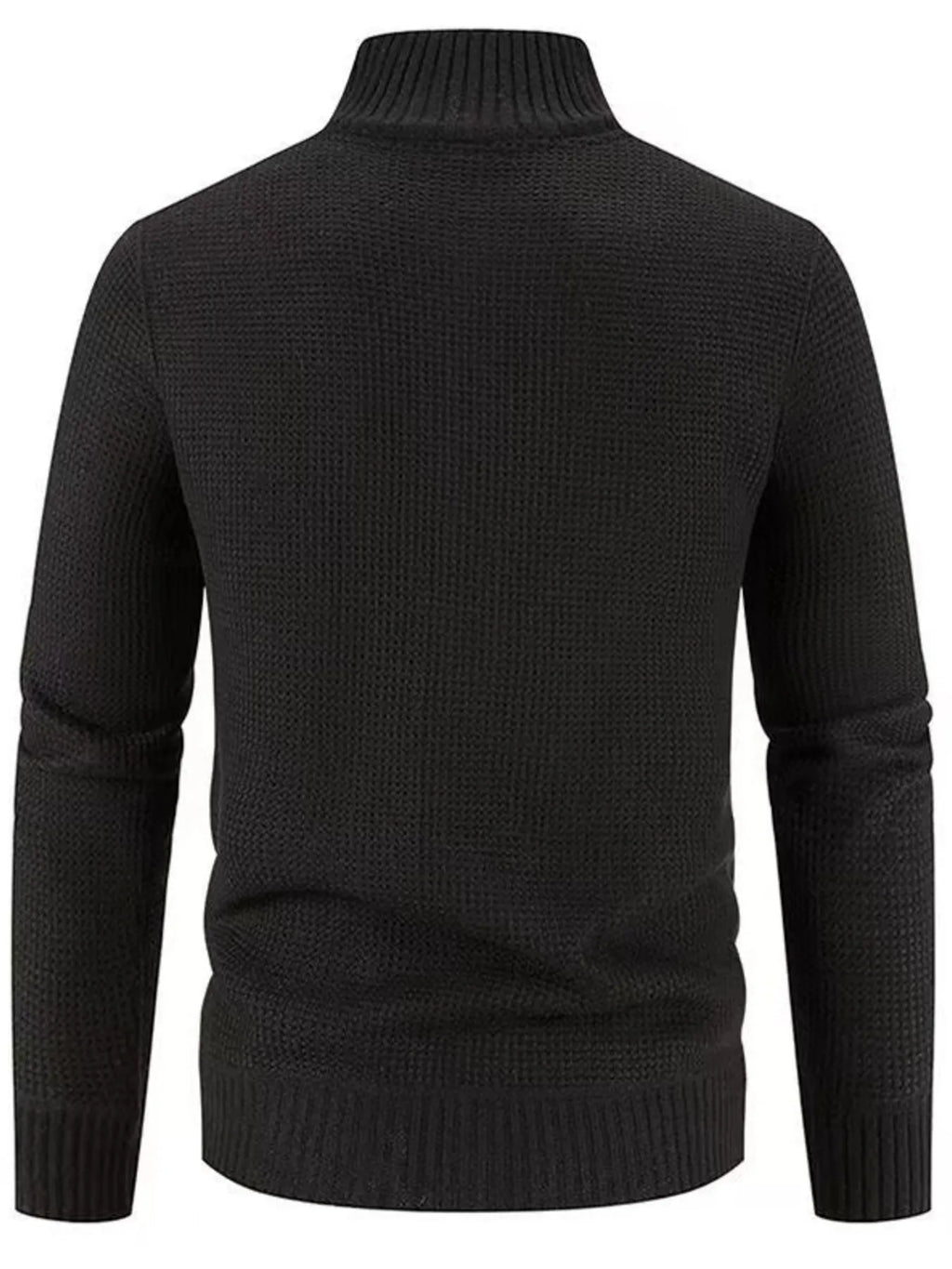 Men's Plus Size Ribbed Hem Zip Up Cardigan