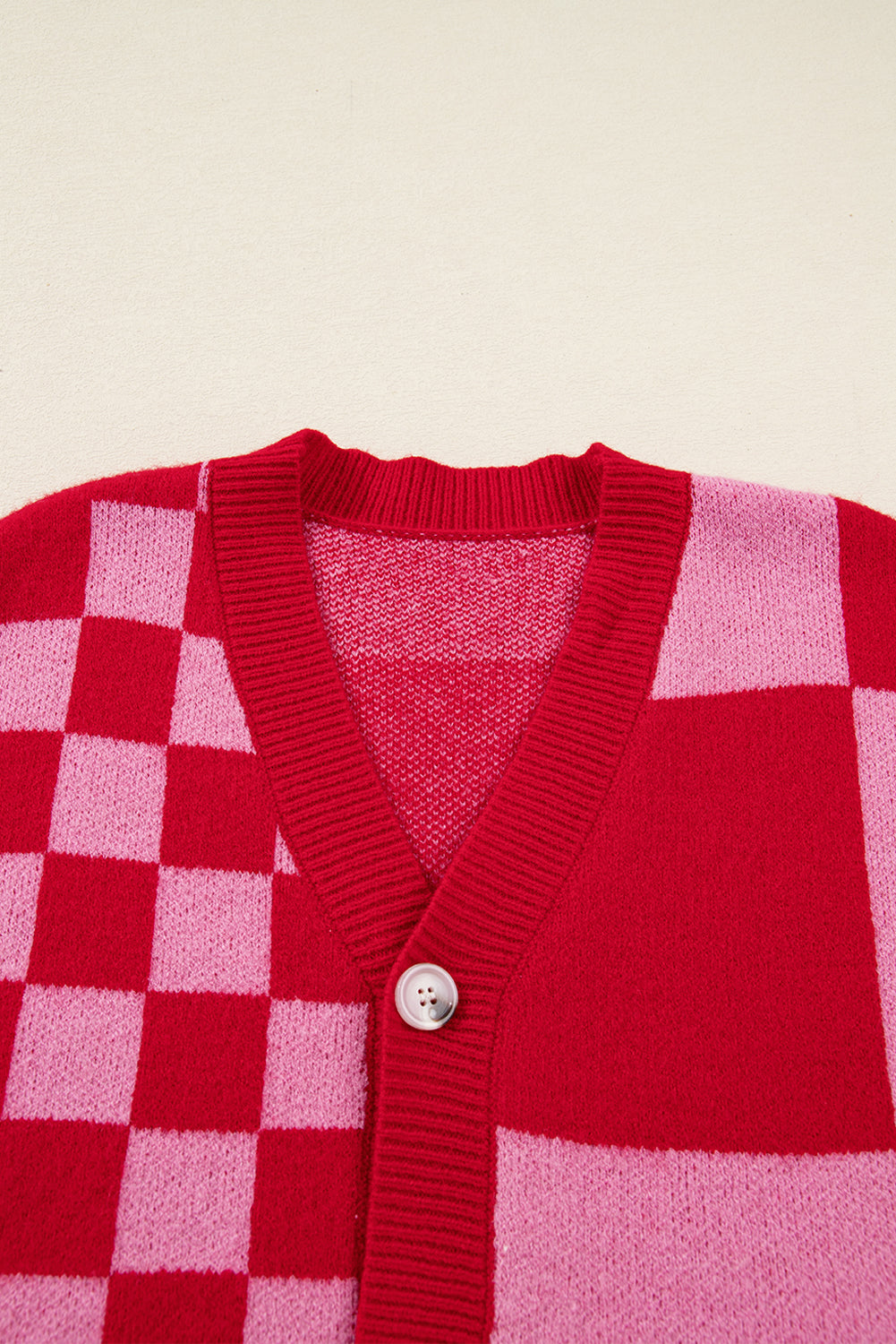 Plaid Button-Front Sweater Cardigan