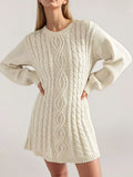 Cable Knit Sweater Mini Dress