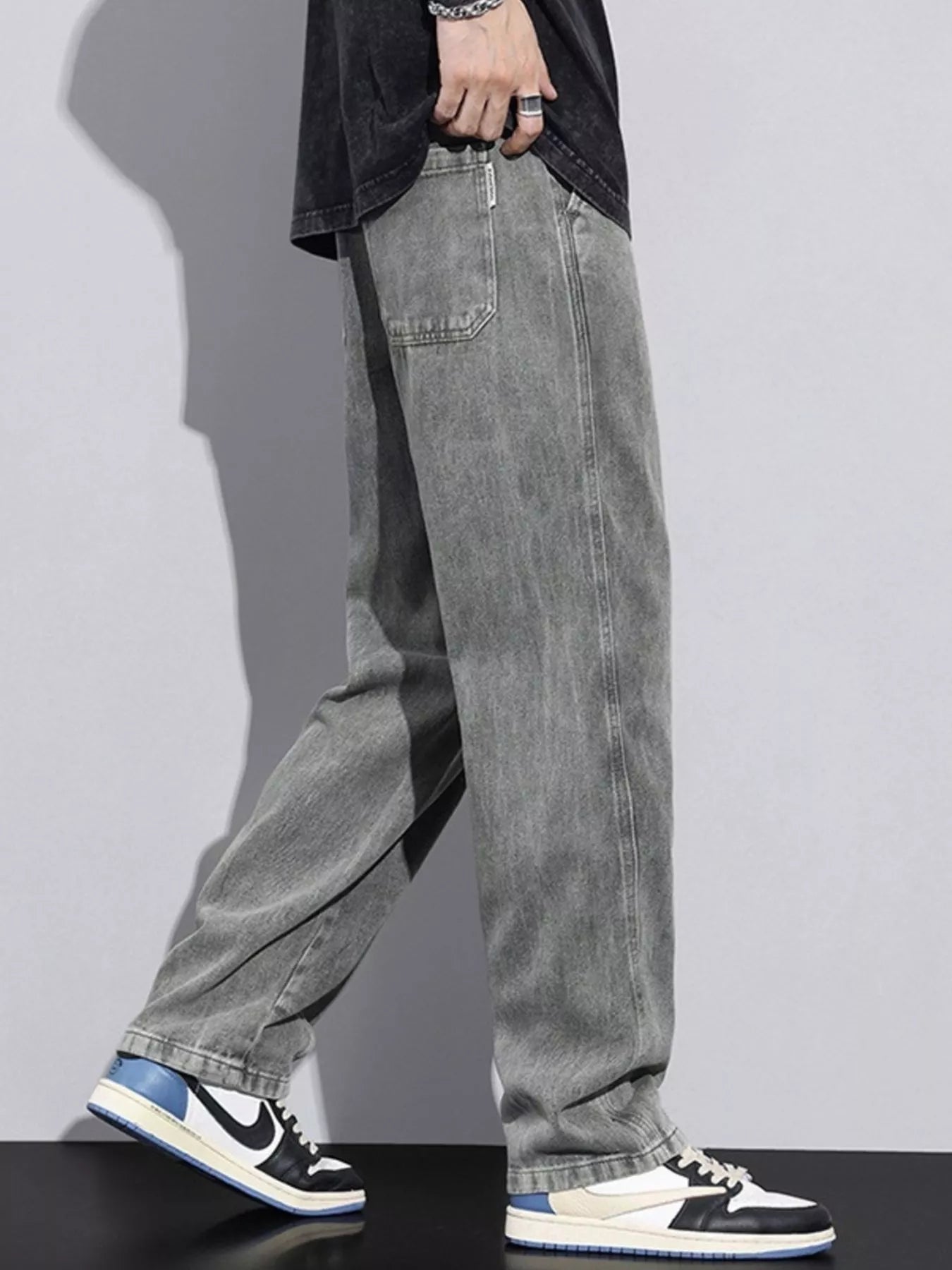 Men's Plus Size Relaxed Fit Drawstring Jeans