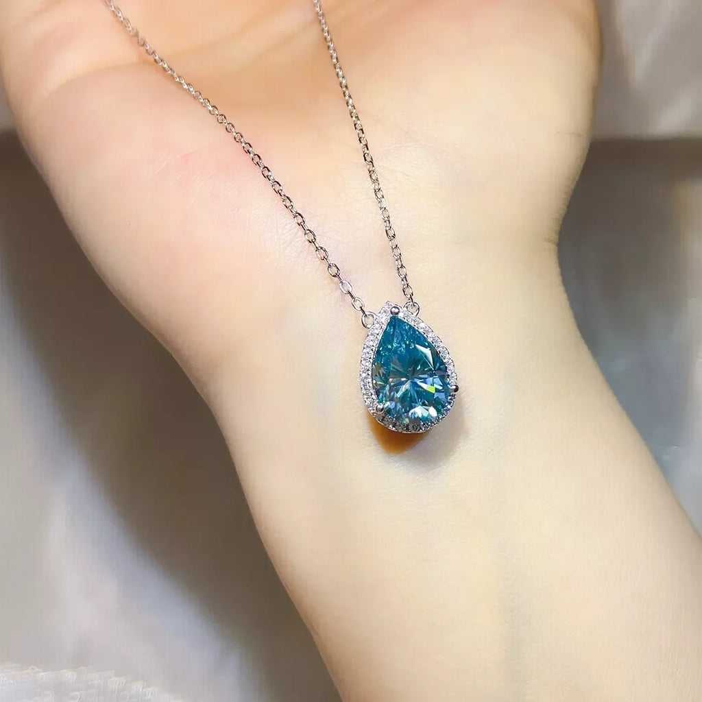 5 Carat 925 Sterling Silver Moissanite Pendant Necklace