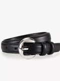 Round Buckle Leather Belt