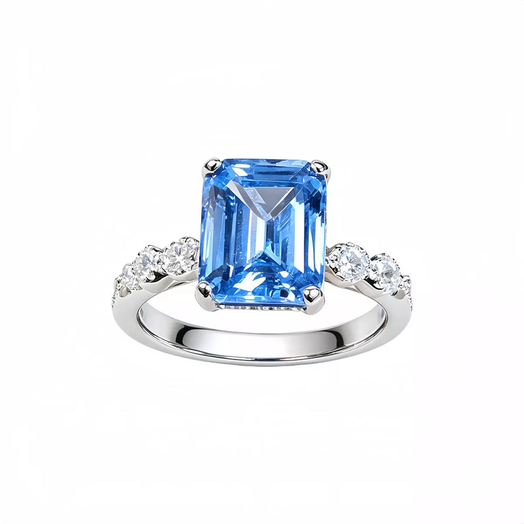 925 Sterling Silver Zircon Geometric Ring