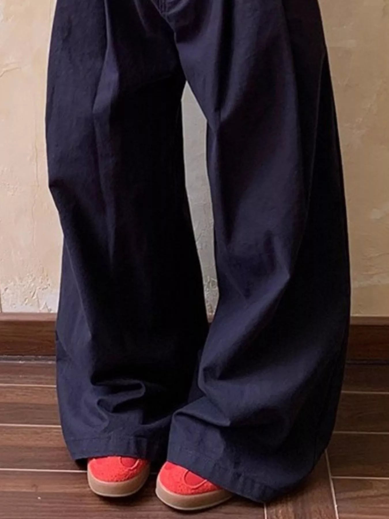 Men's Full Size Wide Leg Pleated Pants Plus Size