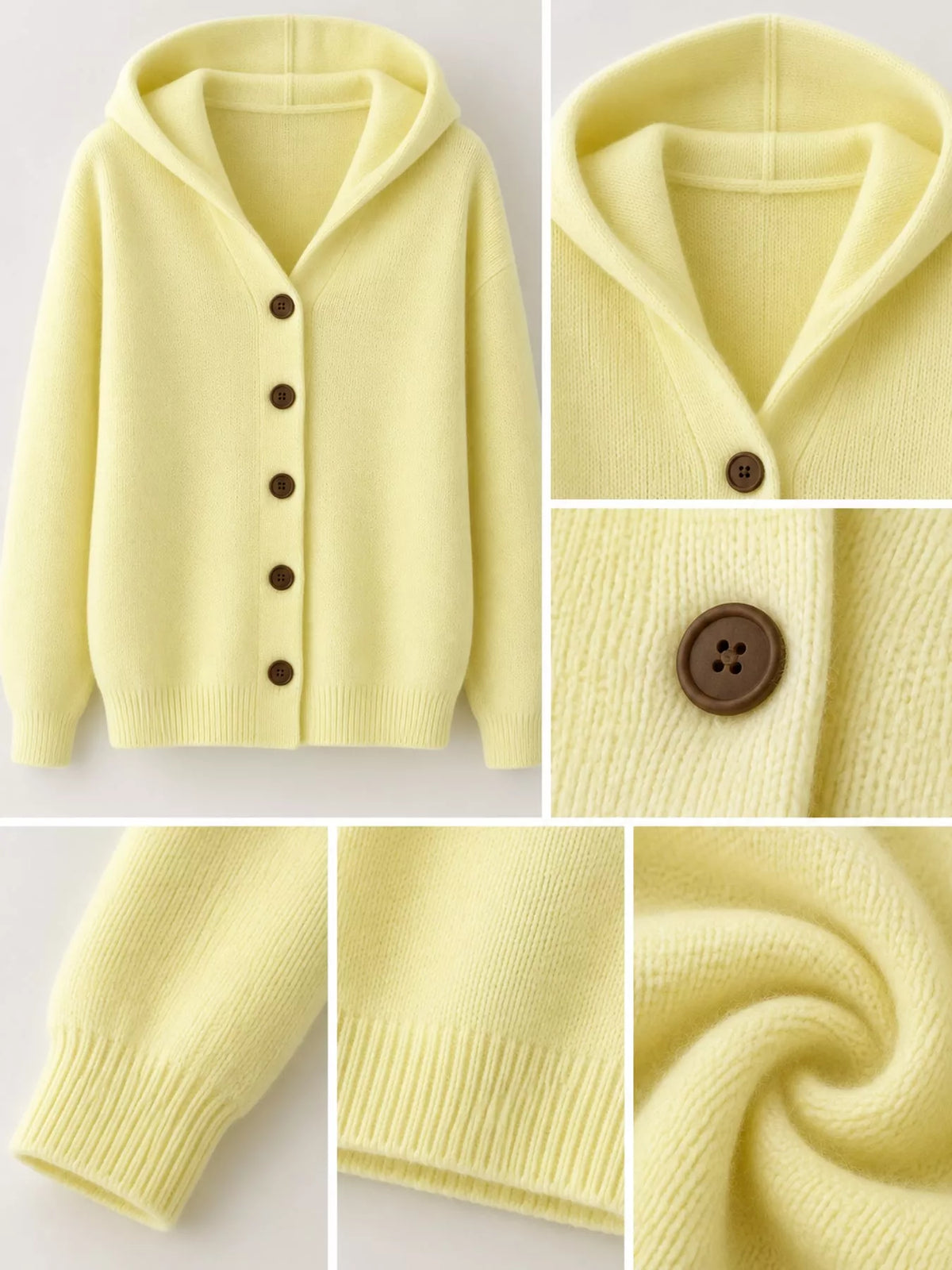 Full Size Hooded Button-Down Knit Cardigan Plus Size