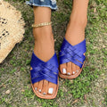 Woven Cross Strap Flat Sandals