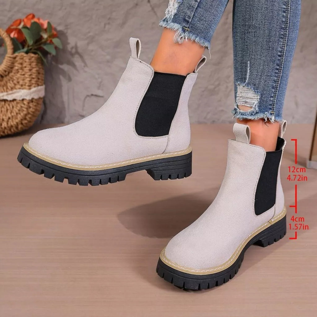 Round Toe Platform Boots
