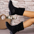 Round Toe Block Heels Boots