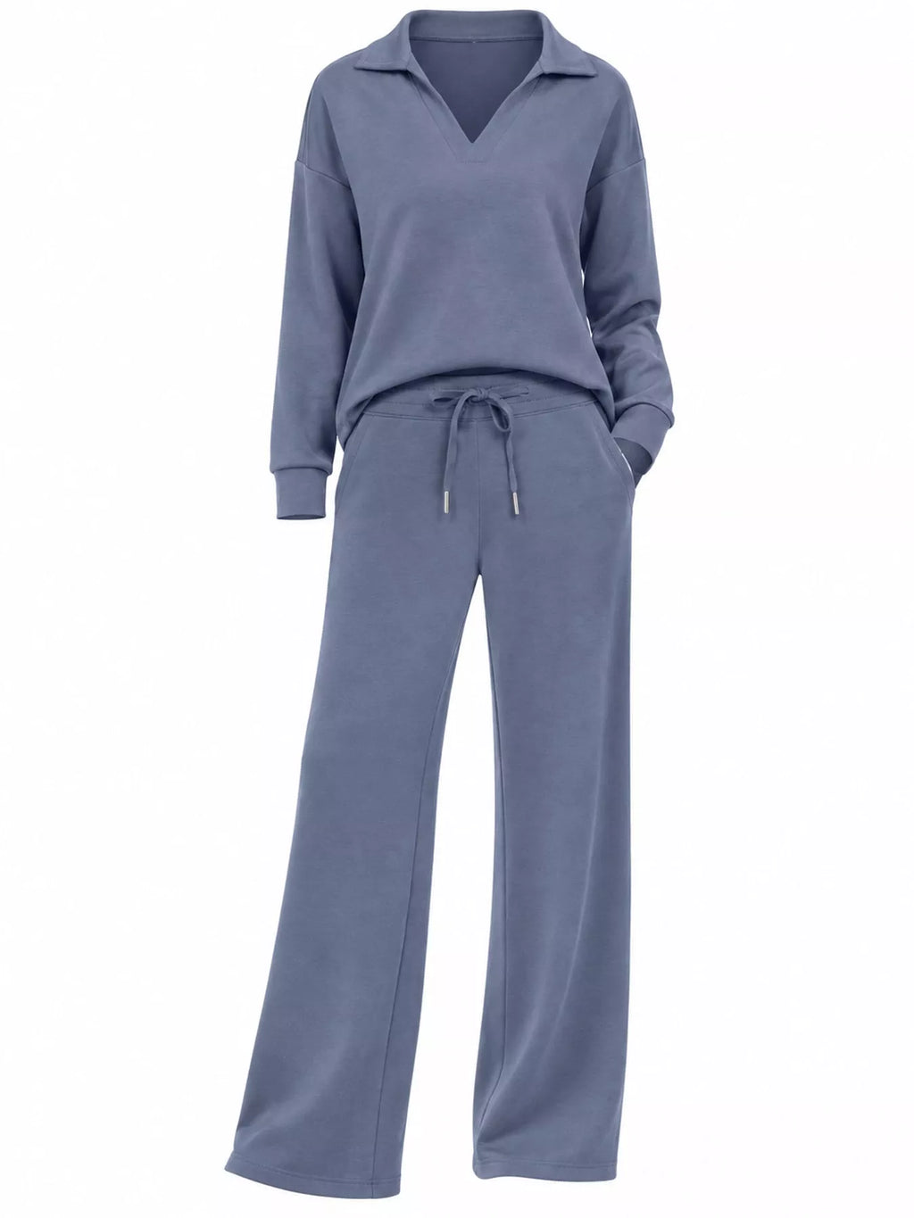 Dropped Shoulder Top and Pants Set