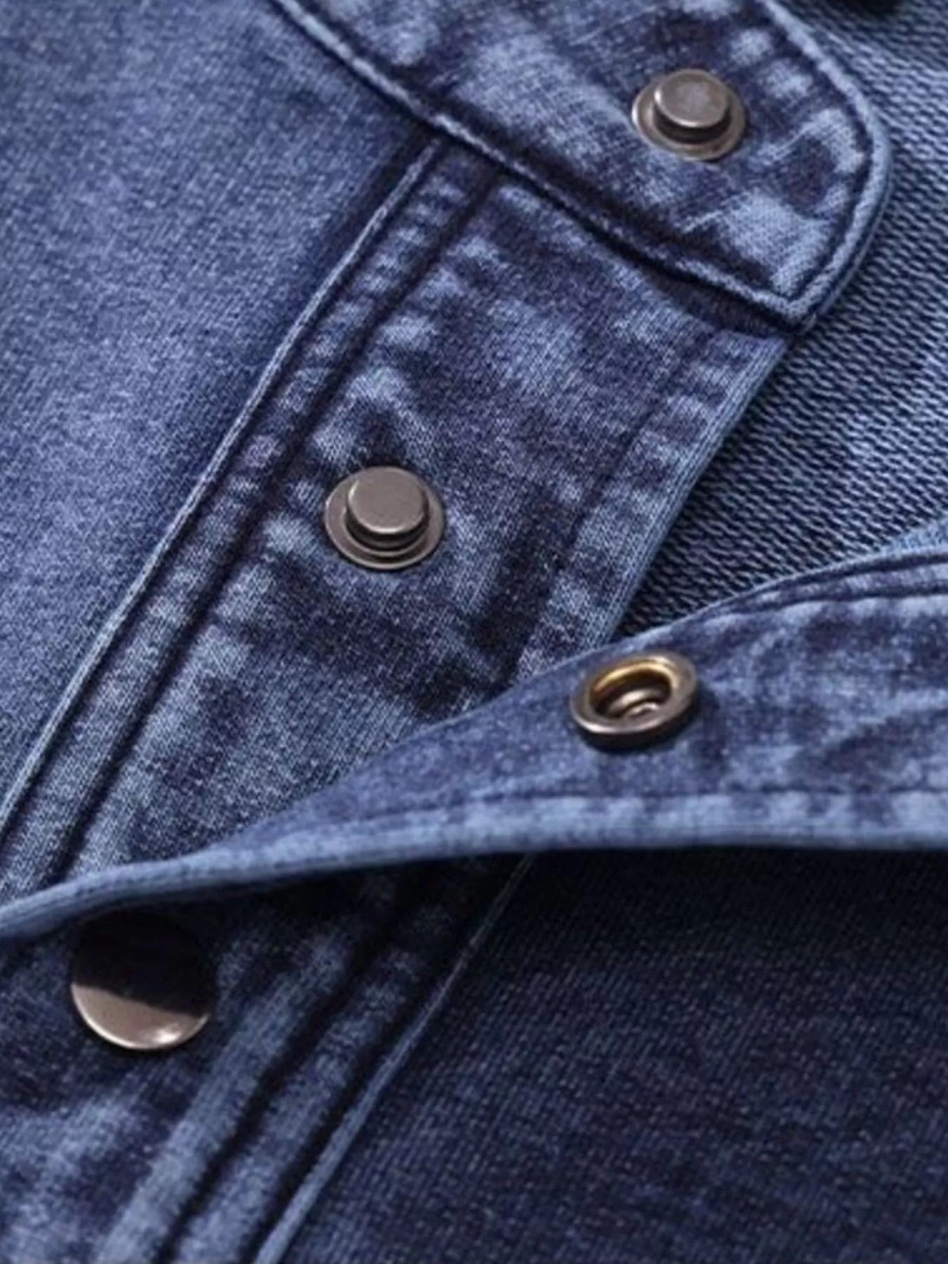 Men's Vintage Wash Short Sleeve Denim Shirt