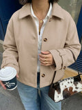 Collared Neck Button Up Jacket