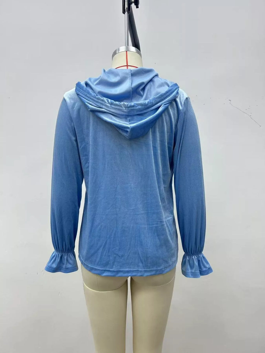 Full Size Velvet Button-Down Hooded Outerwear Plus Size