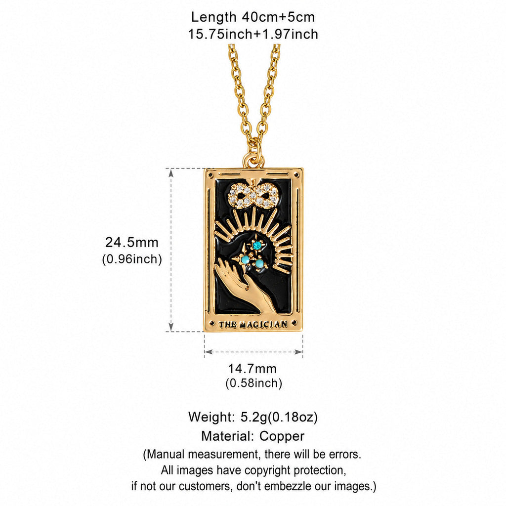 Enamel Tarot Card Pendant Necklace Collection