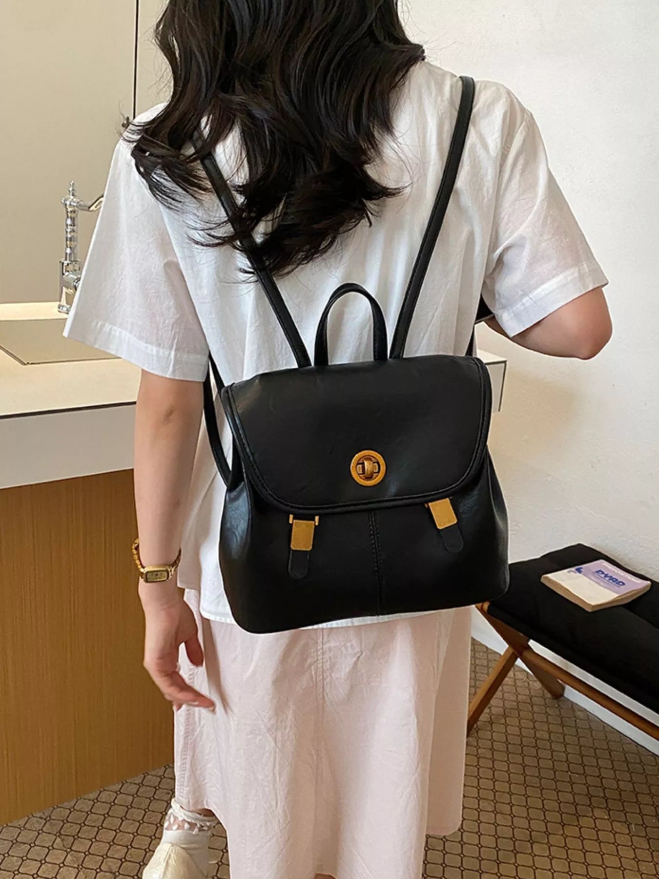 PU Leather Backpack Bag