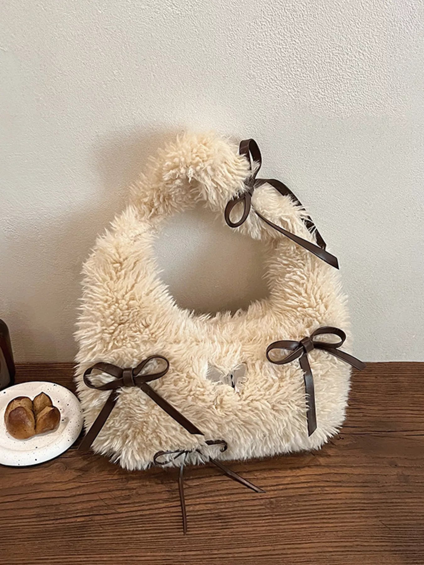 Fluffy Bow Shoulder Bag