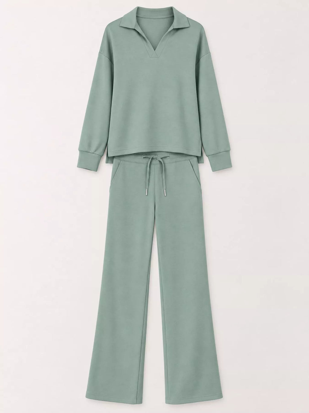 Dropped Shoulder Top and Pants Set