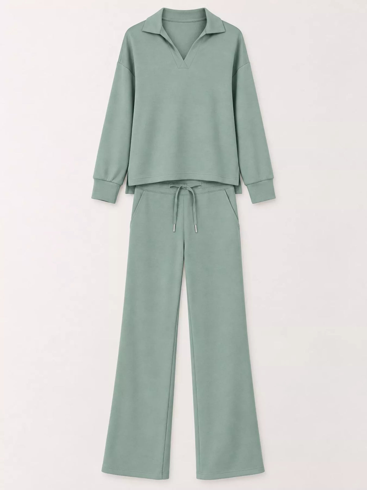 Dropped Shoulder Top and Pants Set