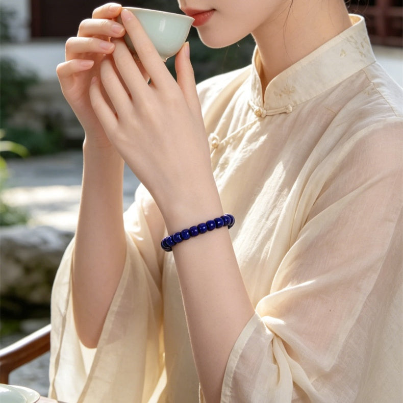 Fashionable And Versatile Natural Lapis Lazuli Bead Bracelet