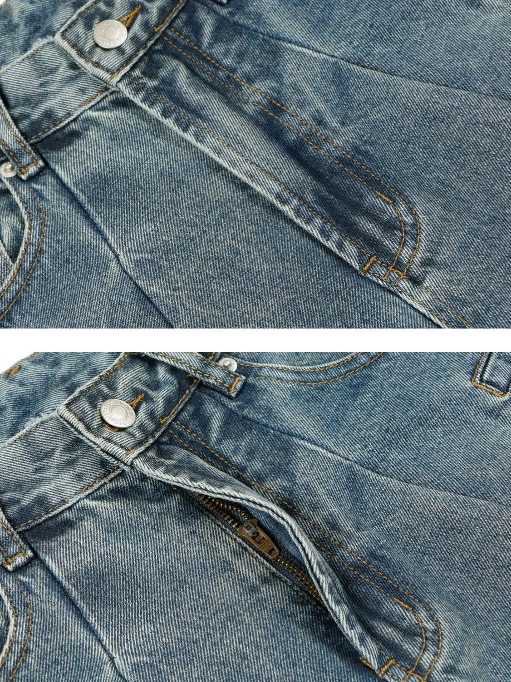 Men's Washed Wide Leg Jeans
