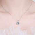 1 Carat 925 Sterling Silver Moissanite Pendant Necklace