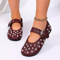 Studded Round Toe Slip-Ons
