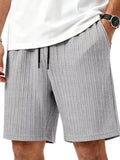 Men's Full Size Casual Texture Drawstring Shorts Plus Size
