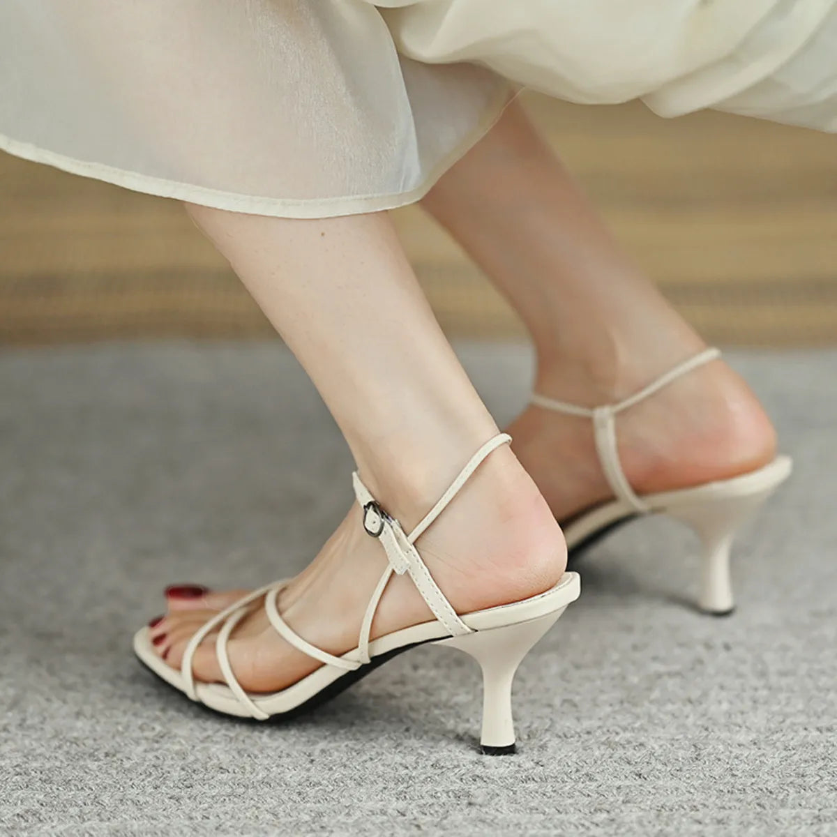 Strappy Ankle Buckle Sandals