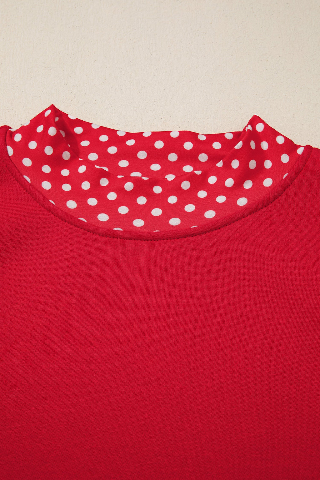 Orange Polka Dot Patchwork Round Neck Plus Size Sweatshirt